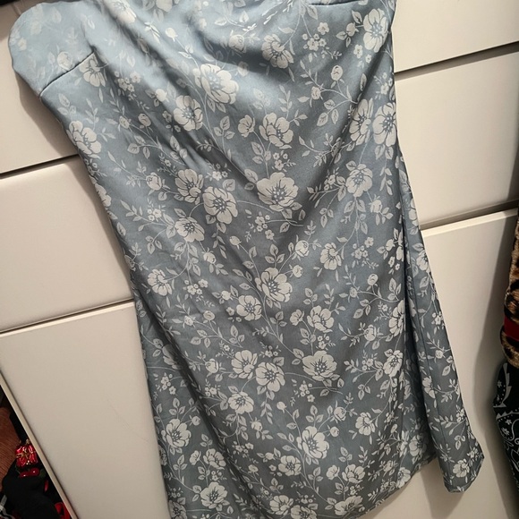 RAMIE STRAPLESS MINI DRESS BLUE - Picture 5 of 5